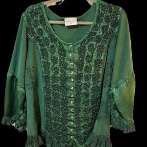Holy Clothing Deep Green Medieval Top